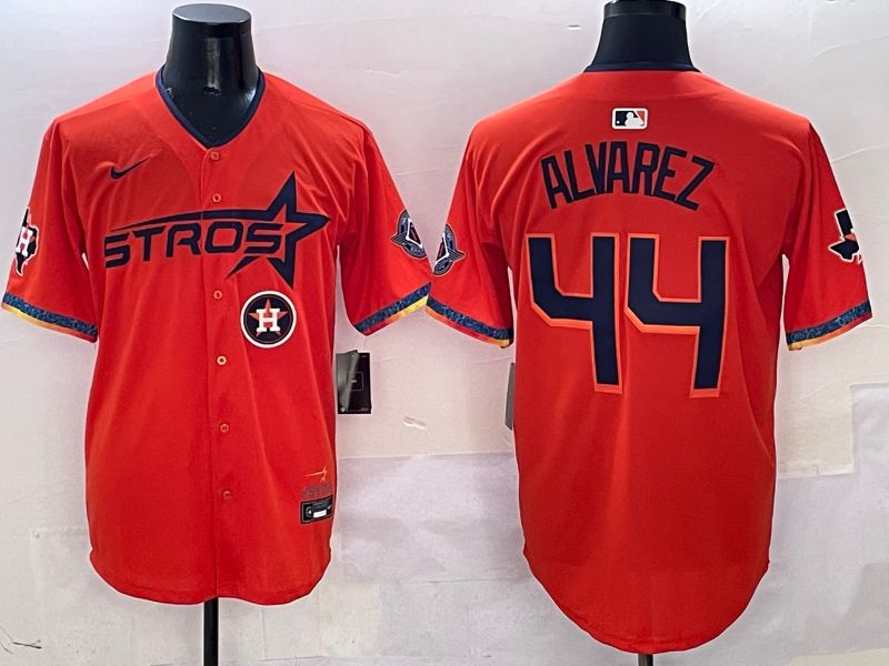 Men Houston Astros #44 Alvarez Orange Fourth generation Joint Name Nike 2025 MLB Jersey style 5->houston astros->MLB Jersey